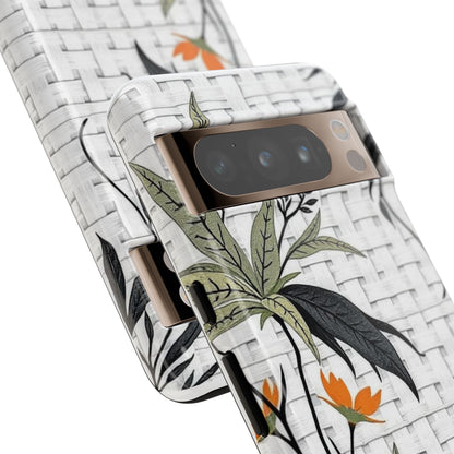 Floral Woven Tough Phone Case — Protective Botanical iPhone Cover