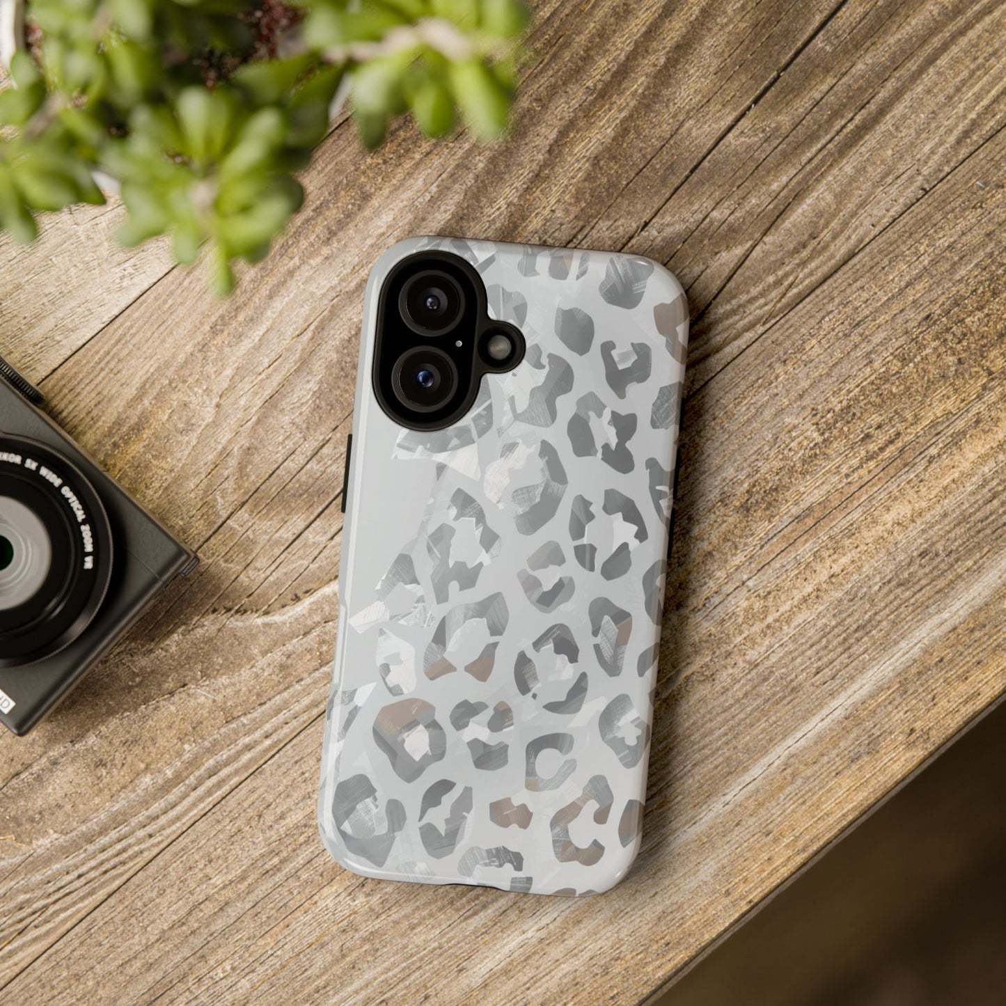 Silver Leopard Tough Phone Case