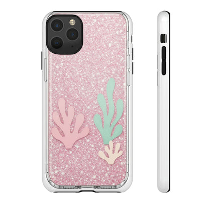 Pink Glitter Seaweed Tough Case - Sparkle Protective Phone Cover
