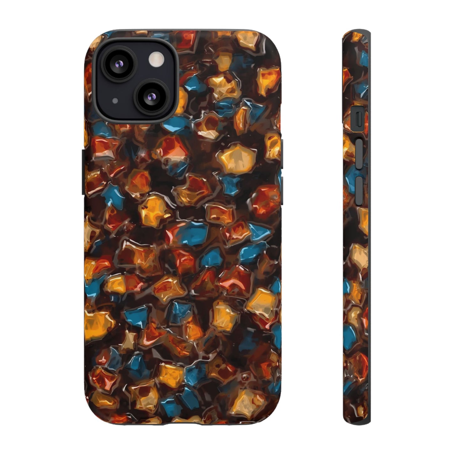 Phone Case - Amber Tortoiseshell Mosaic Protective Cover