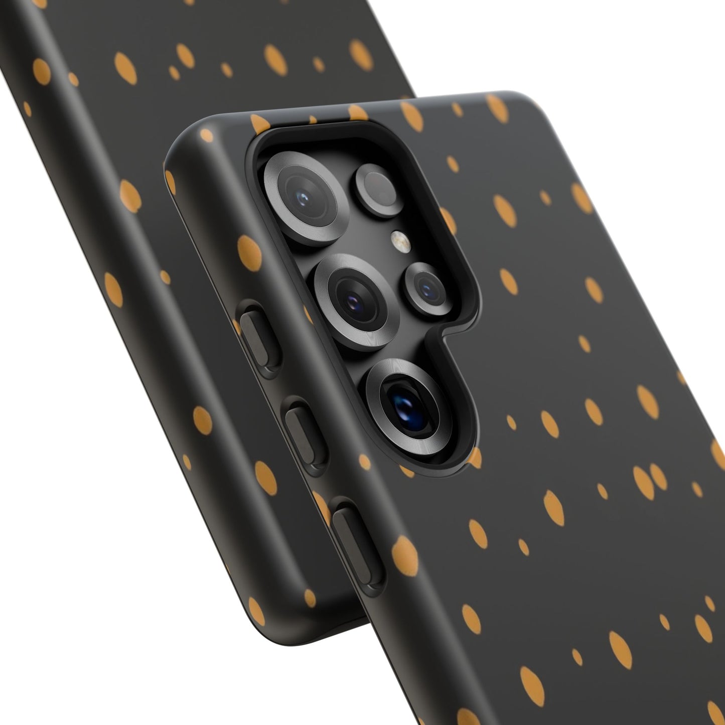Black & Gold Dot Tough Phone Case — Protective Sparkle Pattern