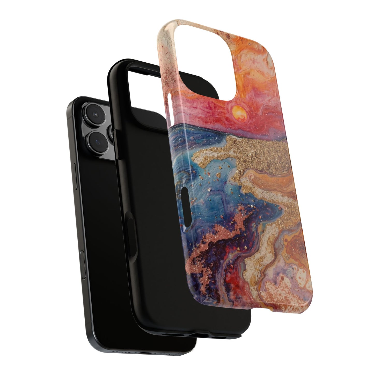 Sunset Coast Phone Case — Colorful Abstract Beach Art Tough Case