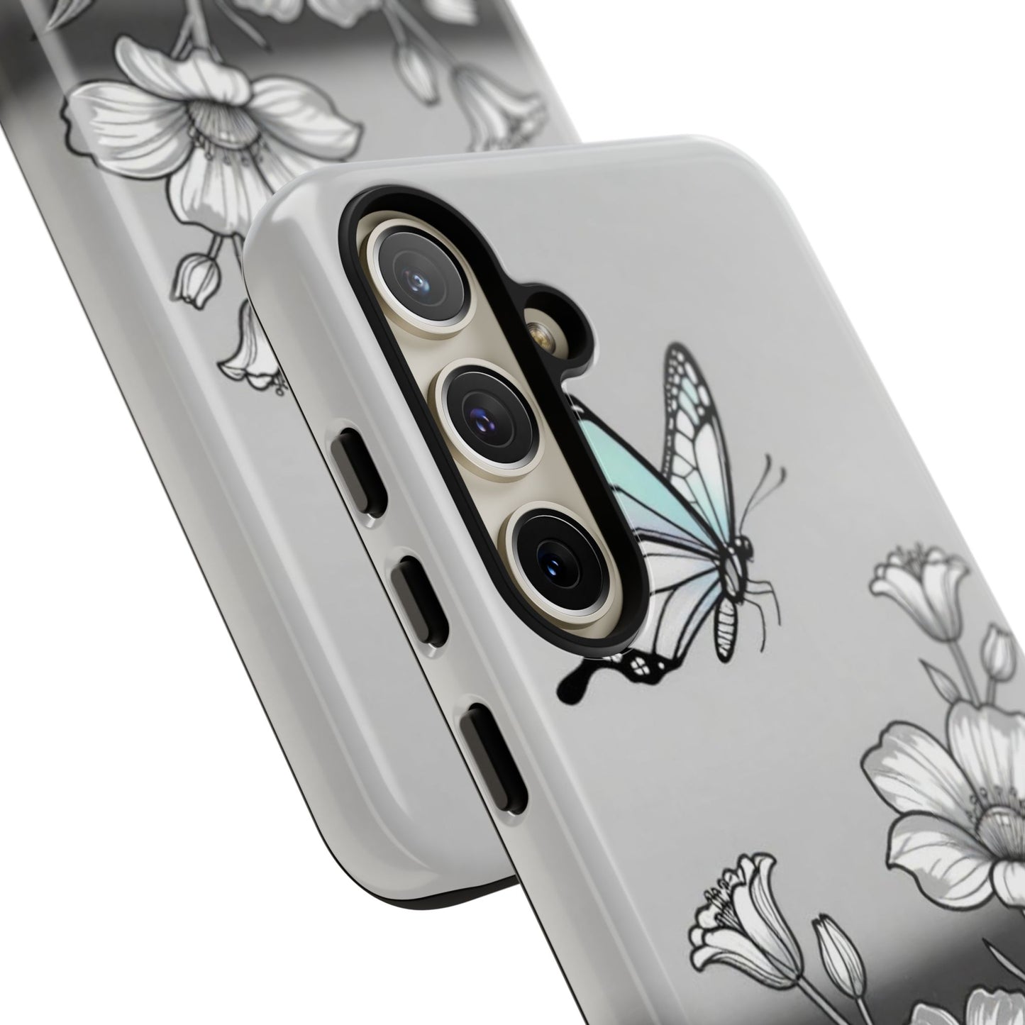 Butterfly & Wildflower Tough Phone Case — Durable Floral Phone Cover