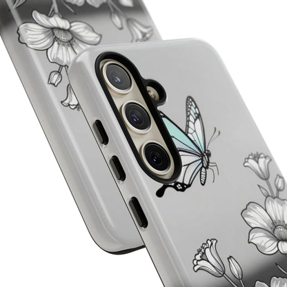 Butterfly & Wildflower Tough Phone Case — Durable Floral Phone Cover