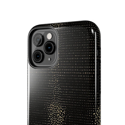 Tough Phone Case — Black Textured Metallic Dot Shield