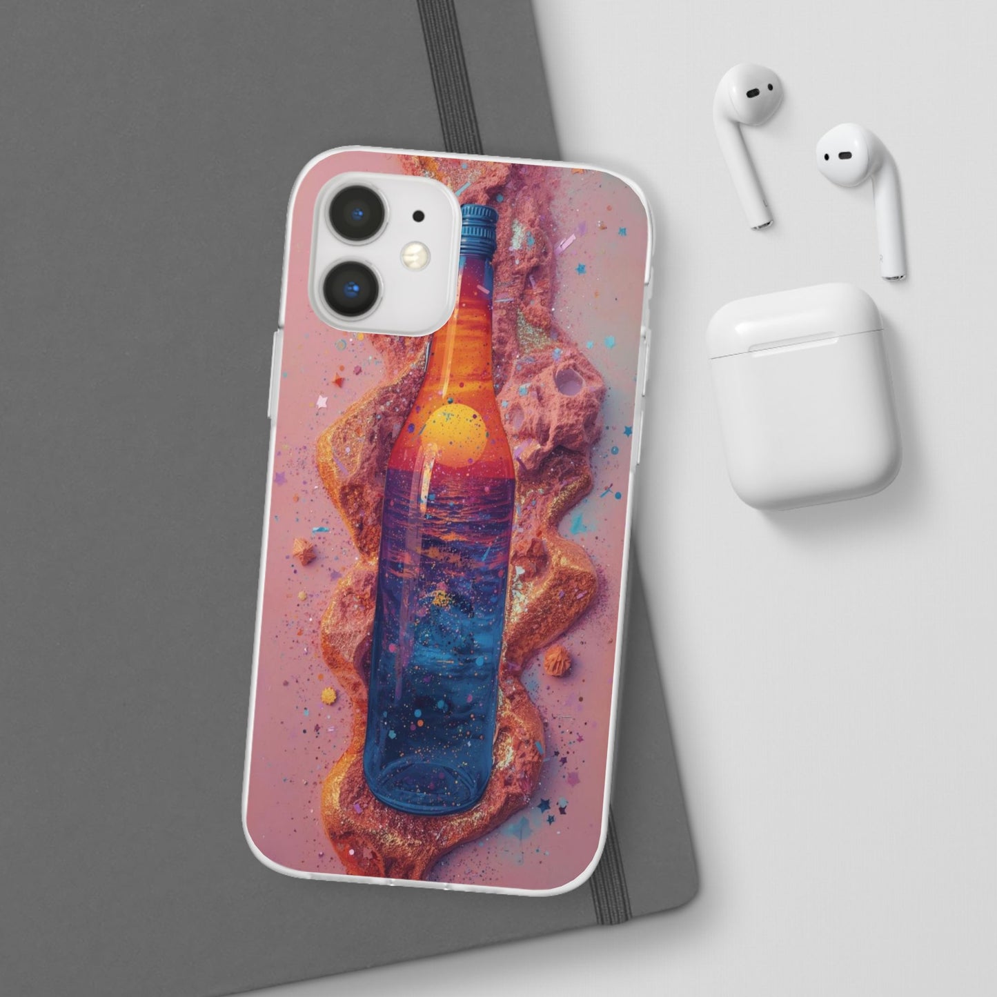 Phone Case — Surreal Sunset Bottle Art Flexible Protective Cover