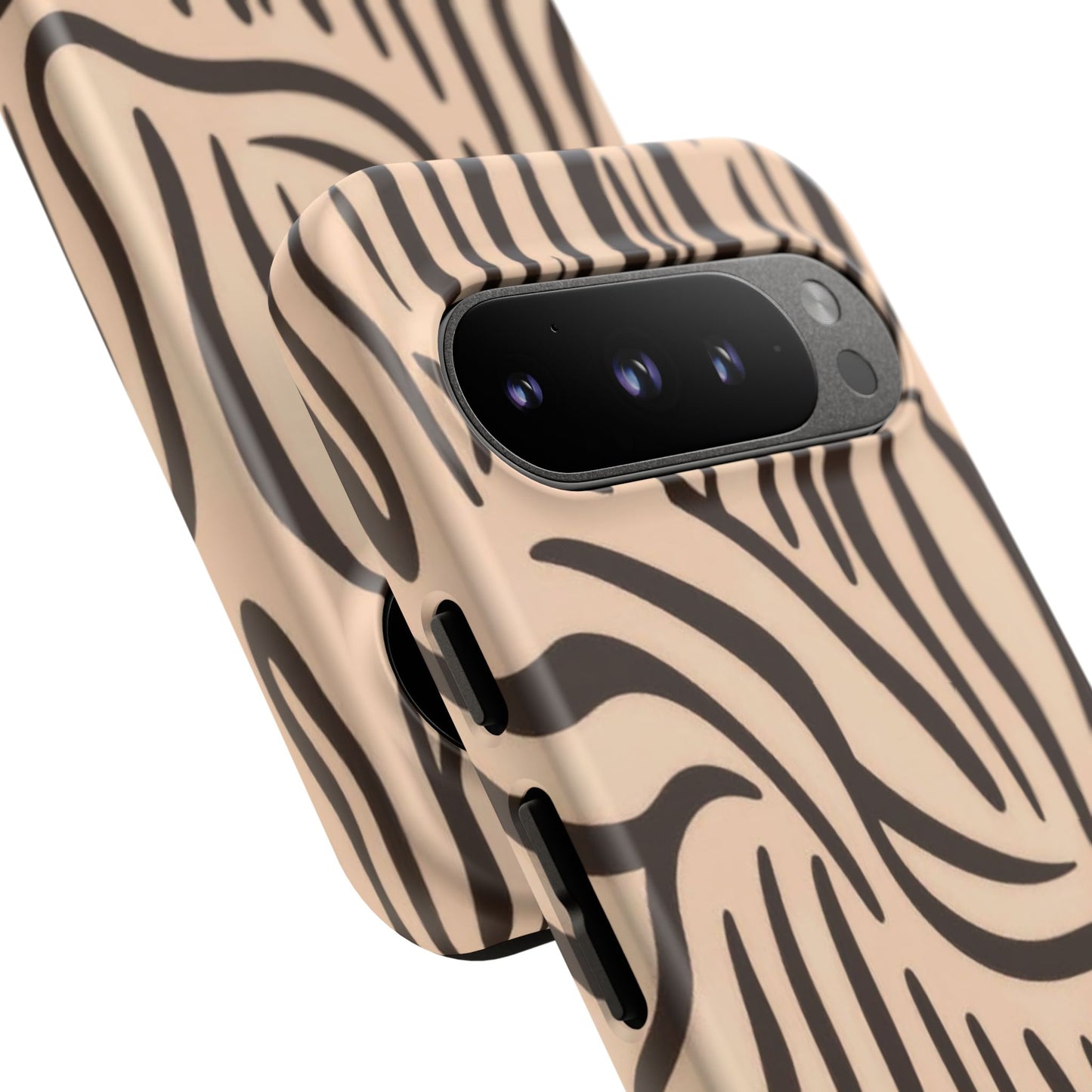 Zebra Stripe Tough Phone Case – Neutral Animal Print Protective Cover