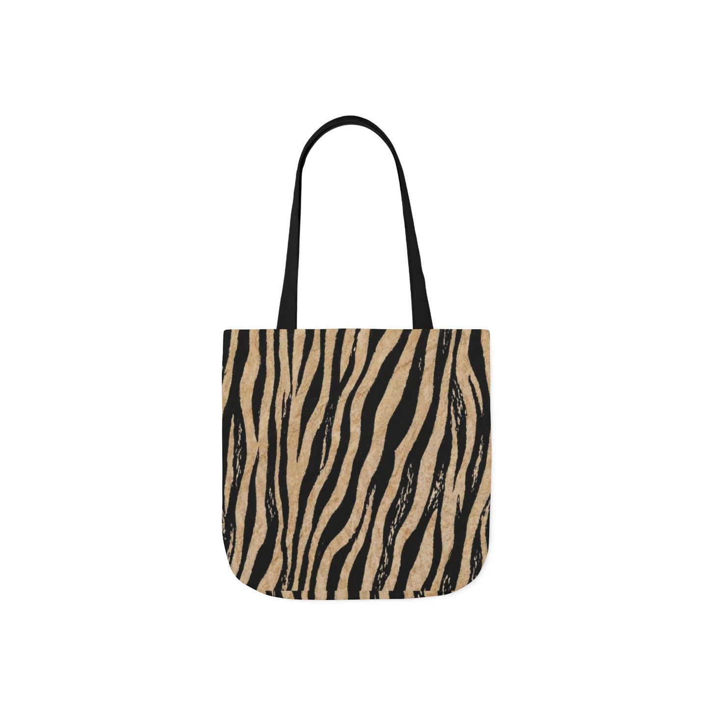 Zebra Print Canvas Tote Bag — Animal Print Reusable Market Bag