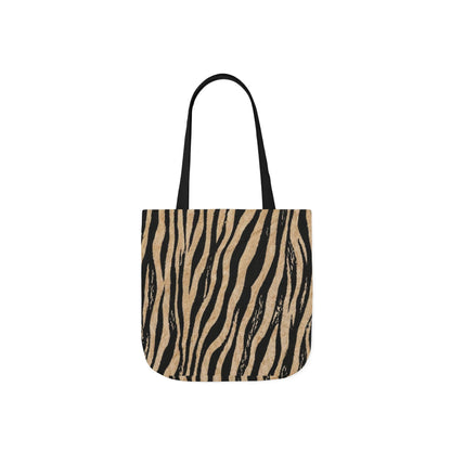 Zebra Print Canvas Tote Bag — Animal Print Reusable Market Bag