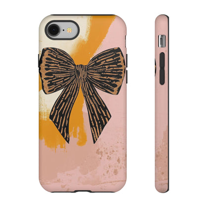 Bow Brushstroke Tough Phone Case — Pink & Mustard
