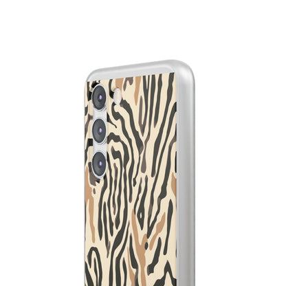 Zebra Stripe Phone Case – Neutral Animal Print Flexi Case