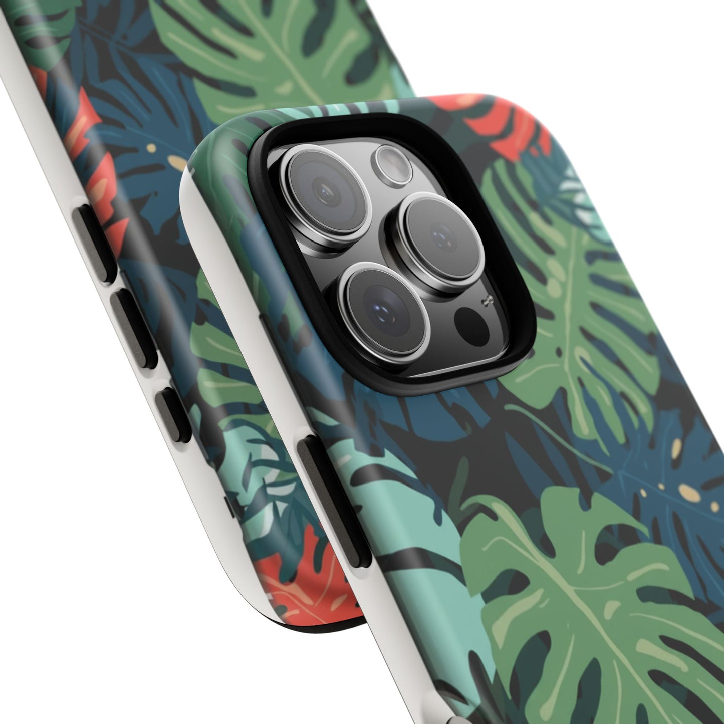 Tropical Monstera Phone Case — Colorful Leaf Protective Tough Case