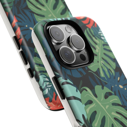 Tropical Monstera Phone Case — Colorful Leaf Protective Tough Case