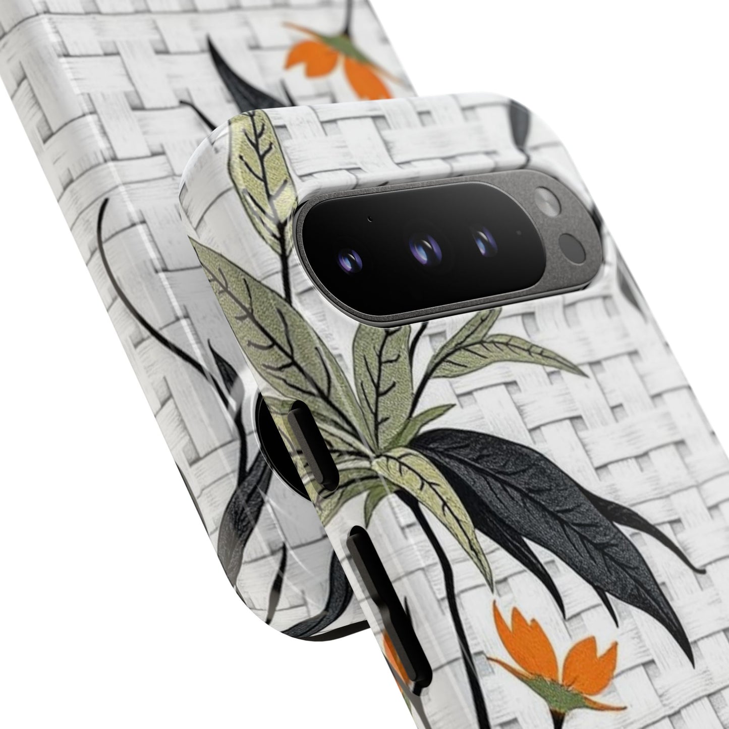 Floral Woven Tough Phone Case — Protective Botanical iPhone Cover