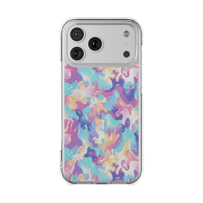 Pastel Liquid Camouflage Magnetic Clear Phone Case