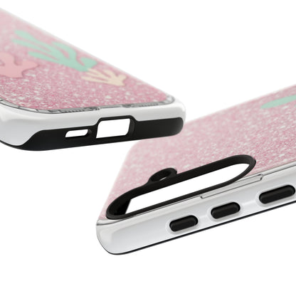 Pink Glitter Seaweed Tough Case - Sparkle Protective Phone Cover