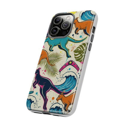 Tough Cases — Colorful Surfing Kangaroo Phone Case
