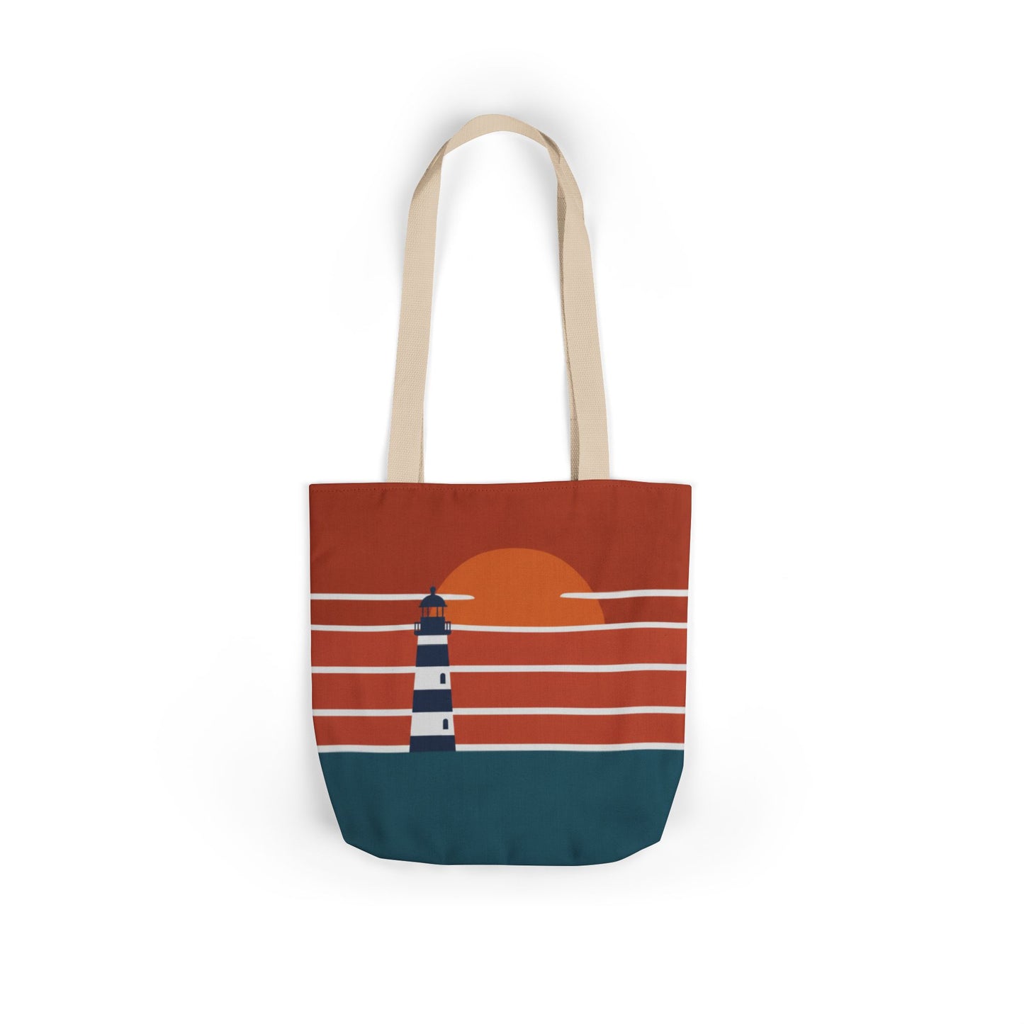 Sunset Lighthouse Canvas Tote