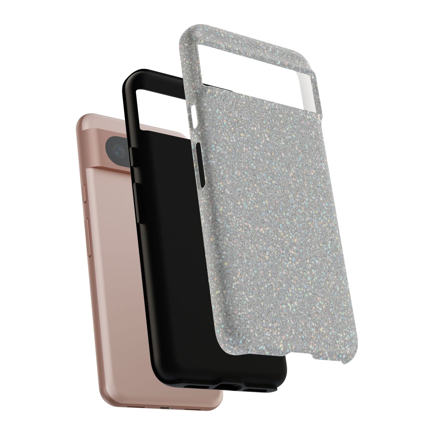 Glitter Silver Tough Phone Case — Sparkling Protective Phone Case
