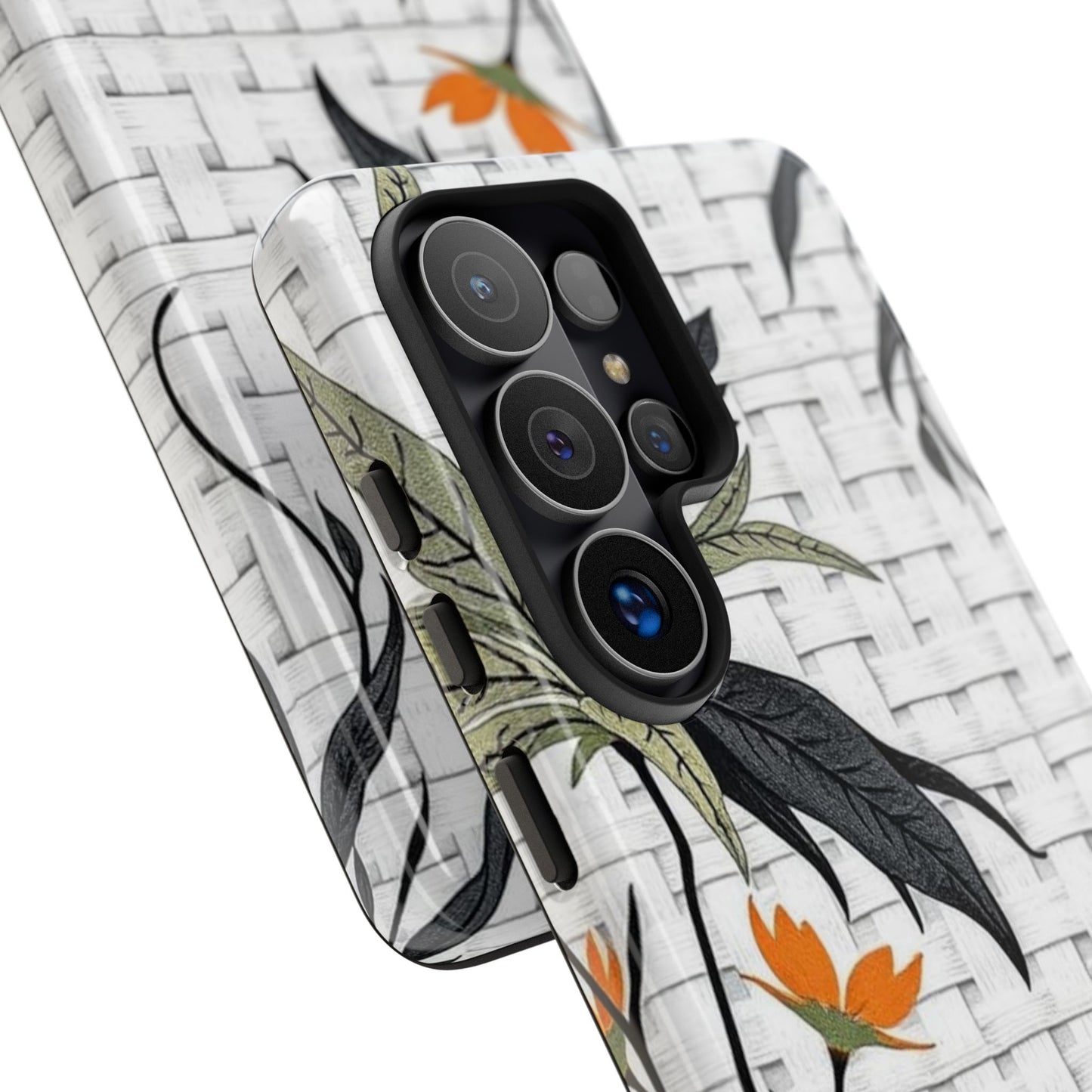 Floral Woven Tough Phone Case — Protective Botanical iPhone Cover