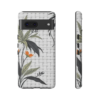 Floral Woven Tough Phone Case — Protective Botanical iPhone Cover