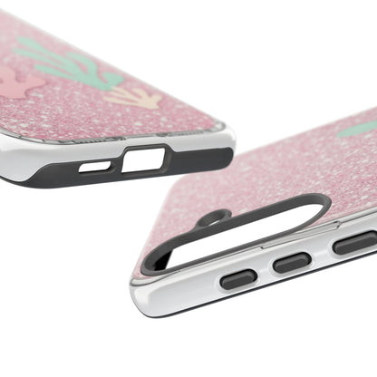 Pink Glitter Seaweed Tough Case - Sparkle Protective Phone Cover