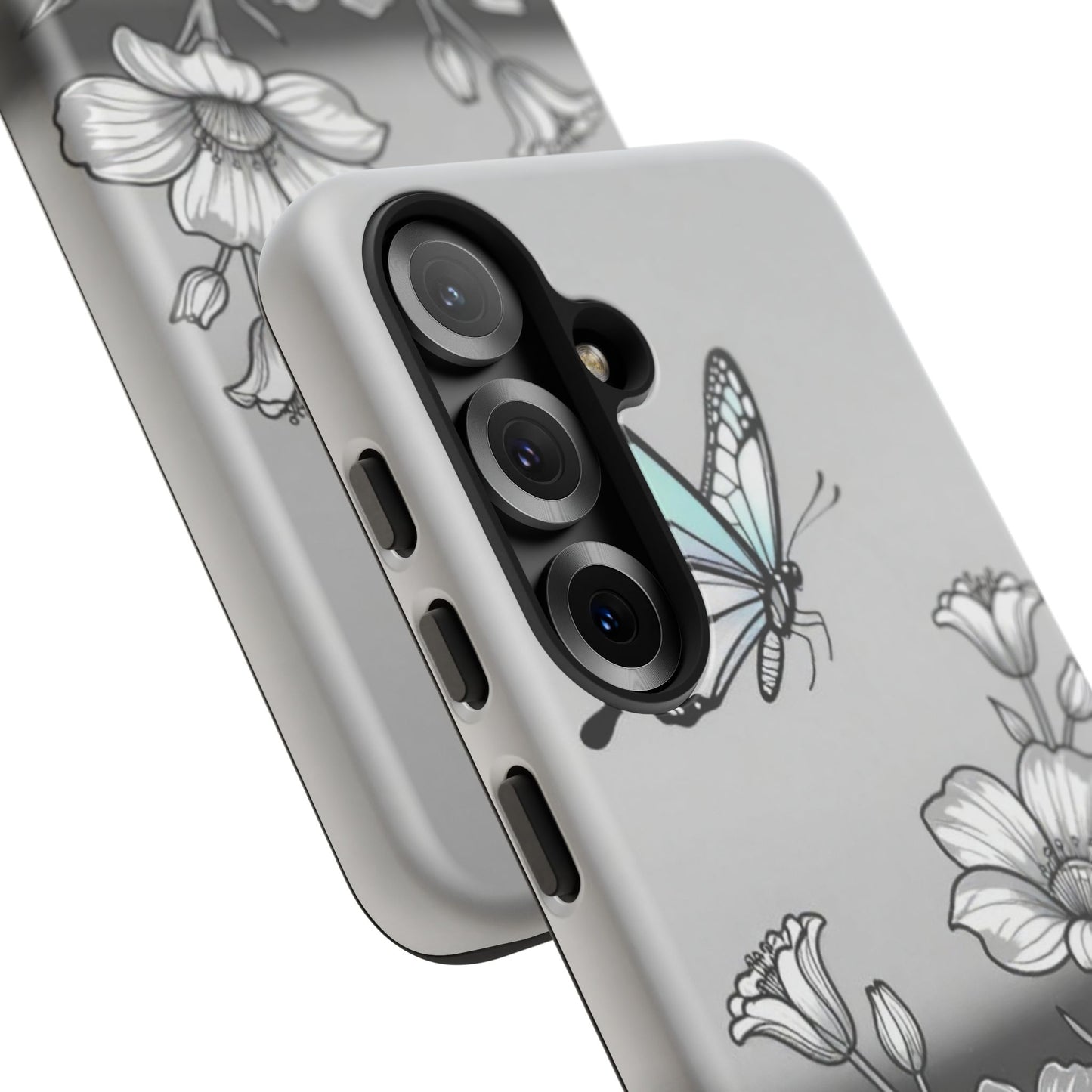 Butterfly & Wildflower Tough Phone Case — Durable Floral Phone Cover