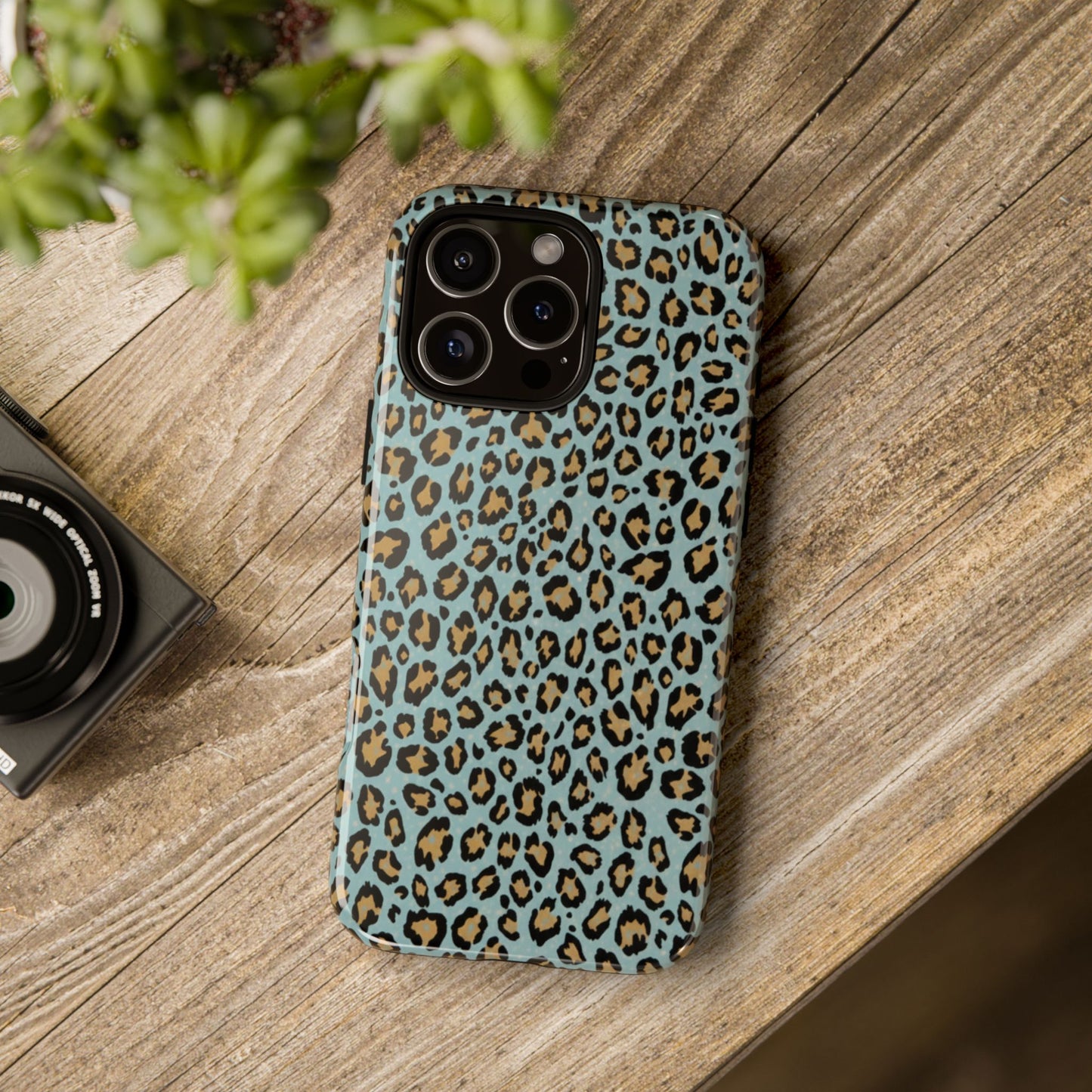 Leopard Print Tough Phone Case - Blue Cheetah Protective Cover