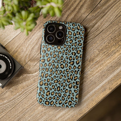 Leopard Print Tough Phone Case - Blue Cheetah Protective Cover