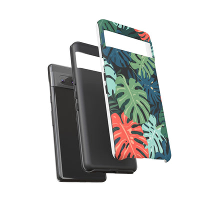 Tropical Monstera Phone Case — Colorful Leaf Protective Tough Case