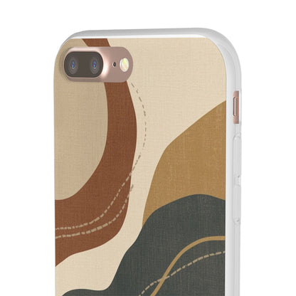 Abstract Earth Tone Phone Case — Boho Wavy Flexi Case