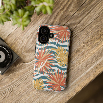 Tropical Palm Tough Phone Case – Retro Wave Floral Protective Cover