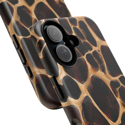 Phone Case — Brown Leather Dot Texture Rugged Protective Cover