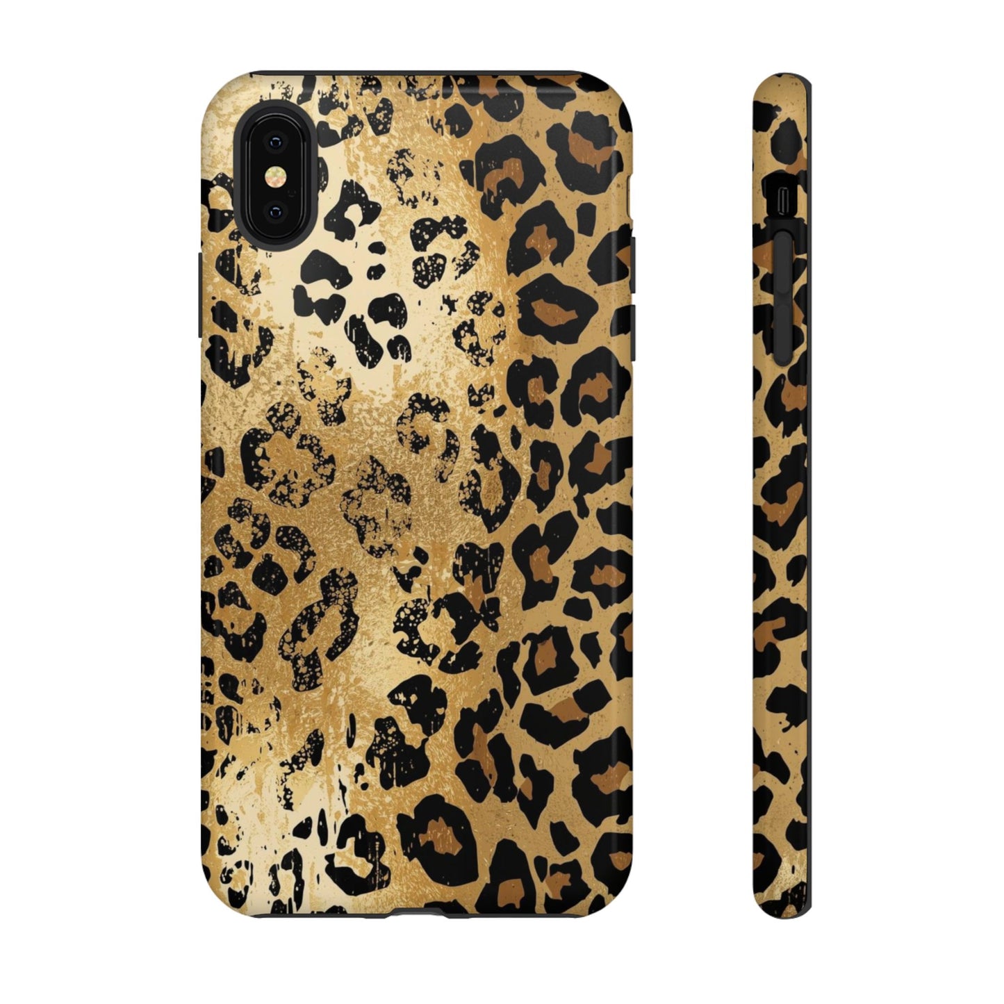 Leopard Print Tough Phone Case — Durable Protective iPhone Cover