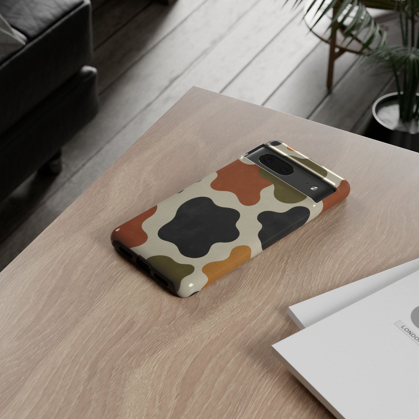 Retro Abstract Camouflage Phone Case — Earth Tone Tough Case