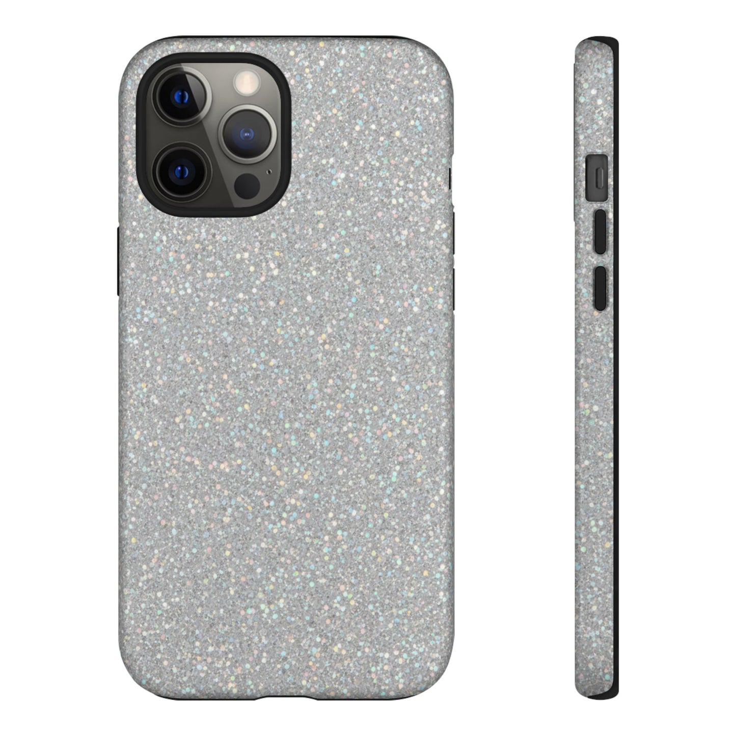 Glitter Silver Tough Phone Case — Sparkling Protective Phone Case