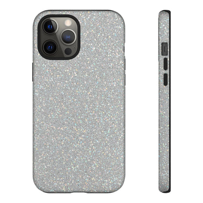 Glitter Silver Tough Phone Case — Sparkling Protective Phone Case