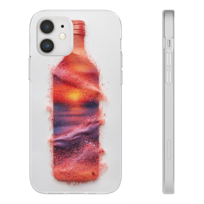 Galaxy Bottle Phone Case — Abstract Cosmic Beverage Design Flexible Case