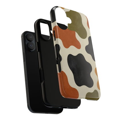 Retro Abstract Camouflage Phone Case — Earth Tone Tough Case