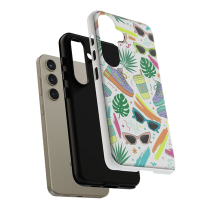 Tough Cases — Colorful Retro Sneakers & Sunglasses Phone Case
