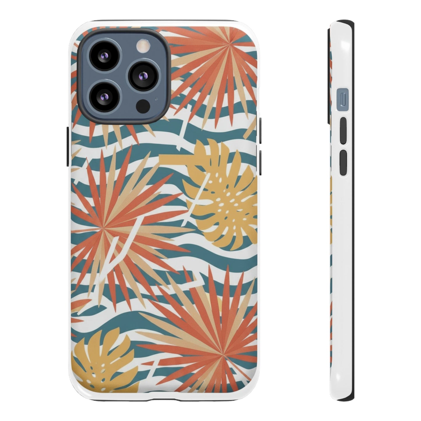 Tropical Palm Tough Phone Case – Retro Wave Floral Protective Cover