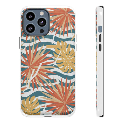 Tropical Palm Tough Phone Case – Retro Wave Floral Protective Cover