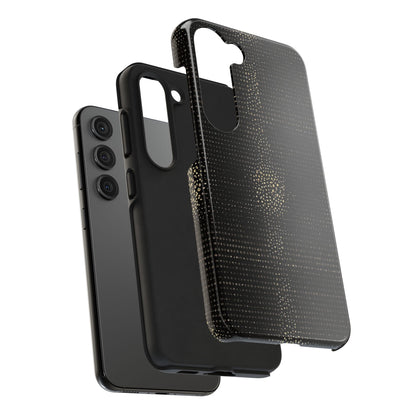 Tough Phone Case — Black Textured Metallic Dot Shield