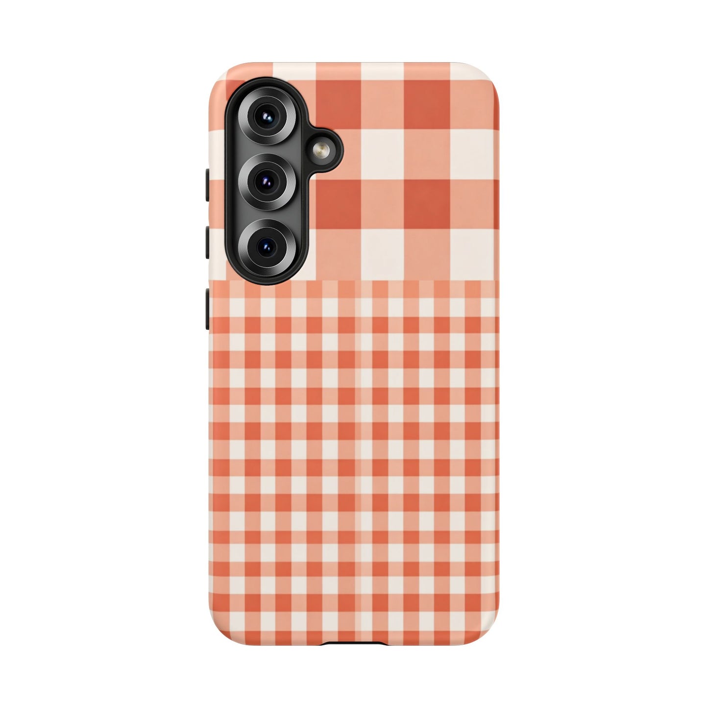 Buffalo Check Tough Phone Case — Orange Gingham Protective Cover