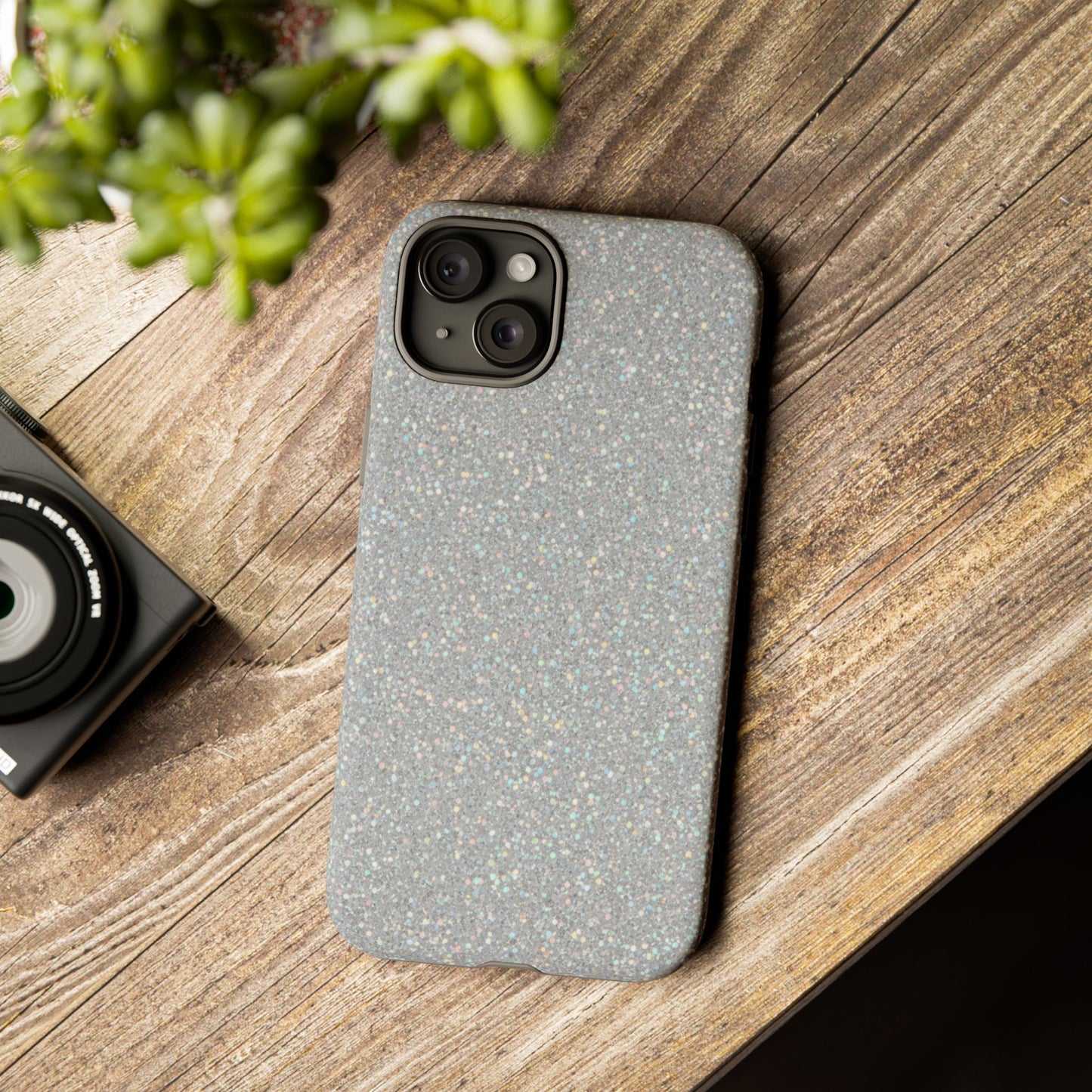 Glitter Silver Tough Phone Case — Sparkling Protective Phone Case