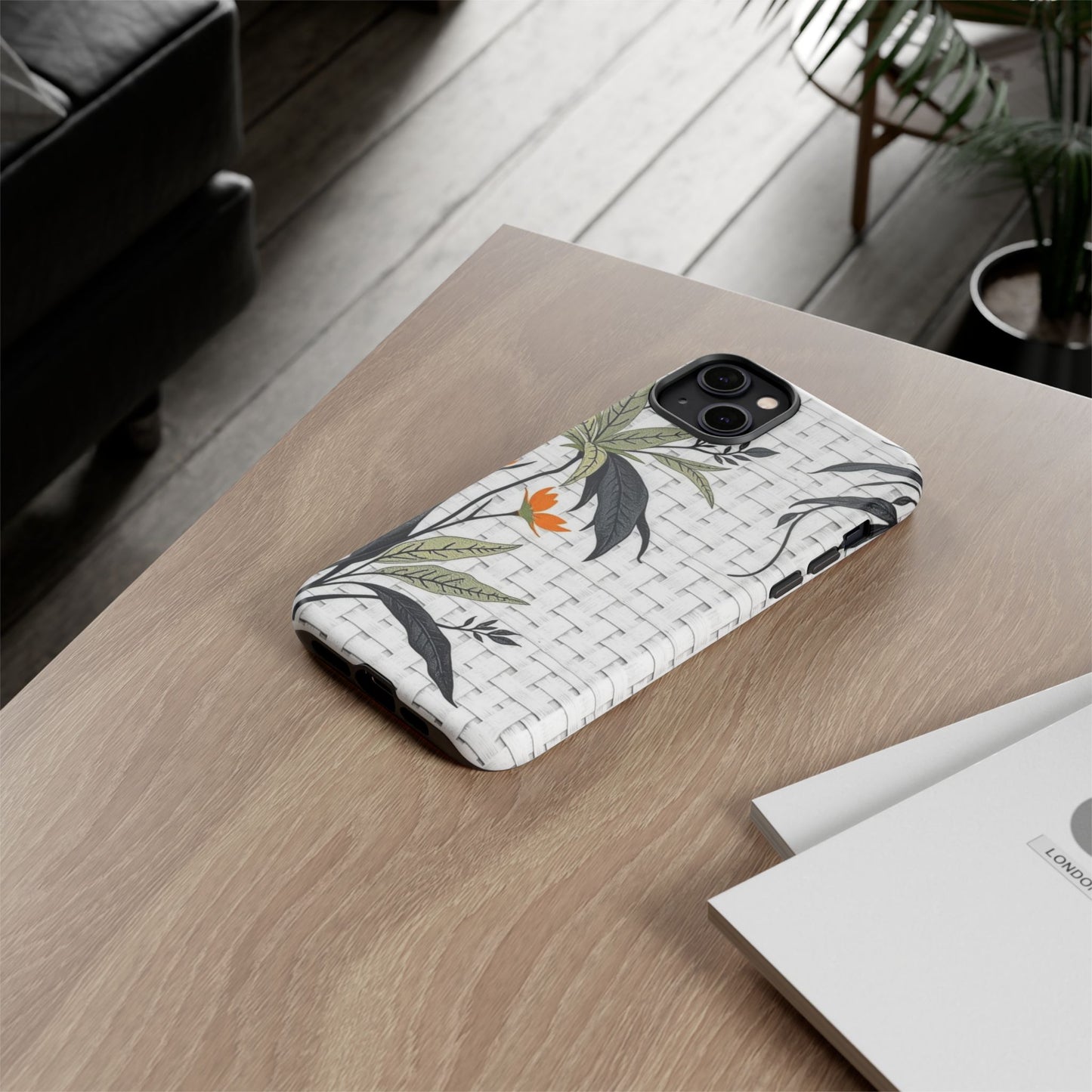 Floral Woven Tough Phone Case — Protective Botanical iPhone Cover