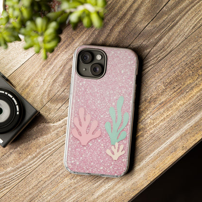 Pink Glitter Seaweed Tough Case - Sparkle Protective Phone Cover