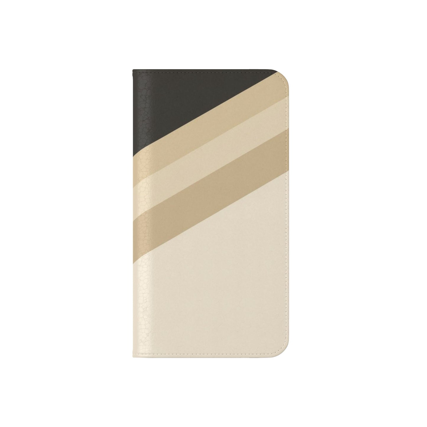 Retro Neutral Stripe Flip Phone Case — Wallet Folio with Card Slots