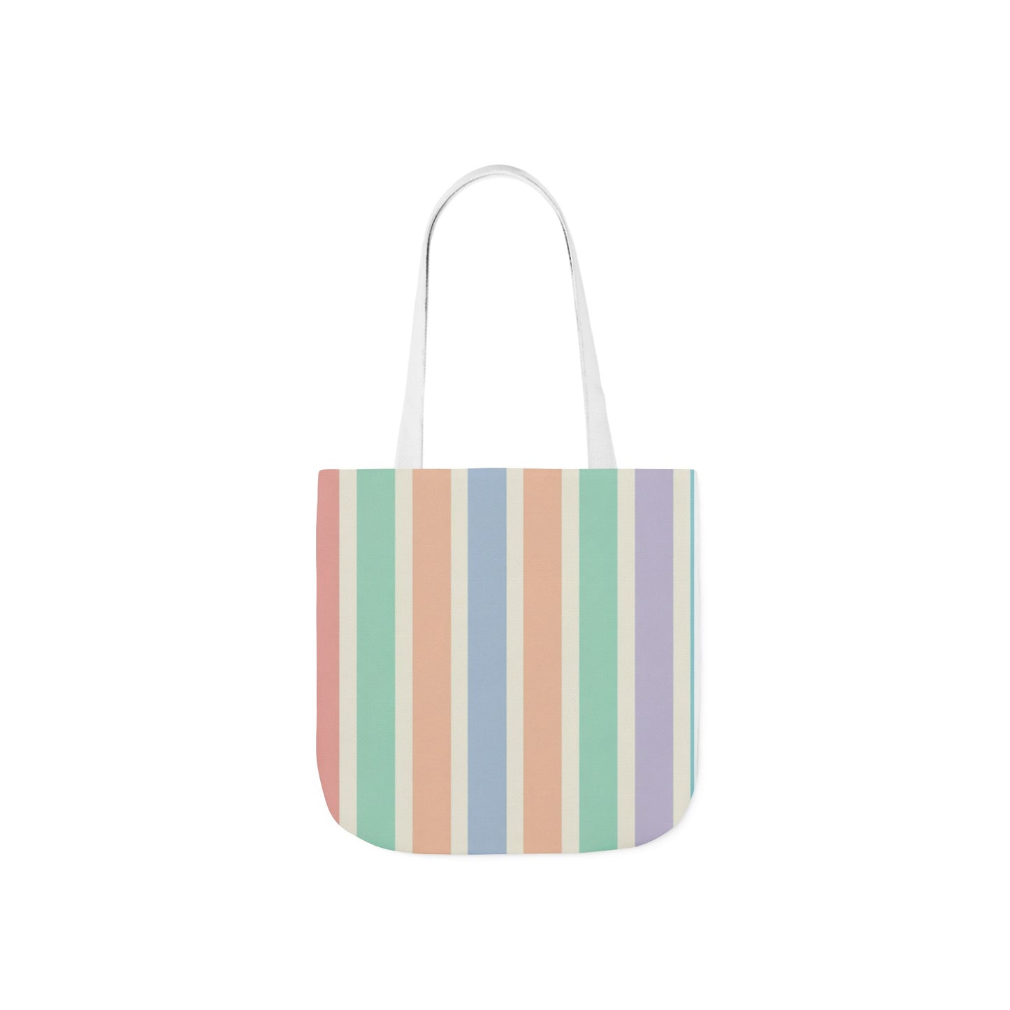 Pastel Stripe Canvas Tote Bag – Colorful Vertical Stripes, Eco-Friendly Beach & Market Bag