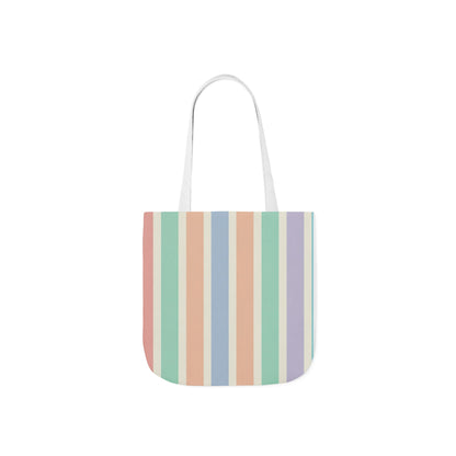 Pastel Stripe Canvas Tote Bag – Colorful Vertical Stripes, Eco-Friendly Beach & Market Bag